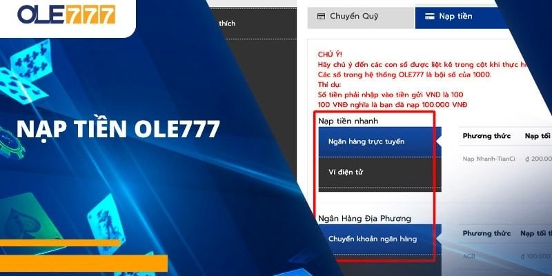 Các sự cố có thể gặp khi nạp tiền ole777 & cách khắc phục